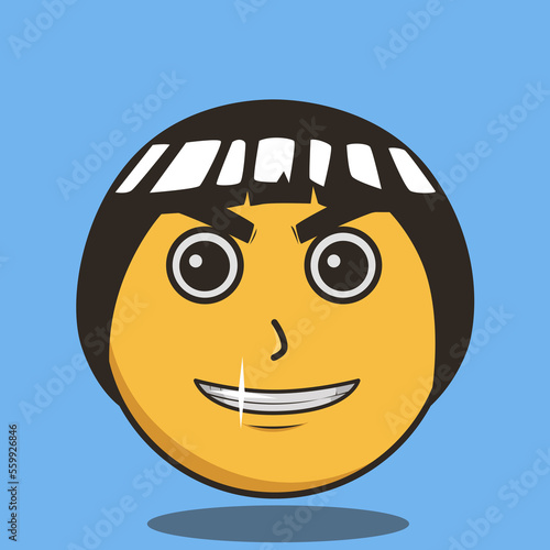 Foto emoticon smiley face with long hair