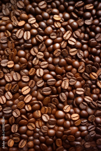 Roasted coffee beans background. IA Tehnology © inteamvideo