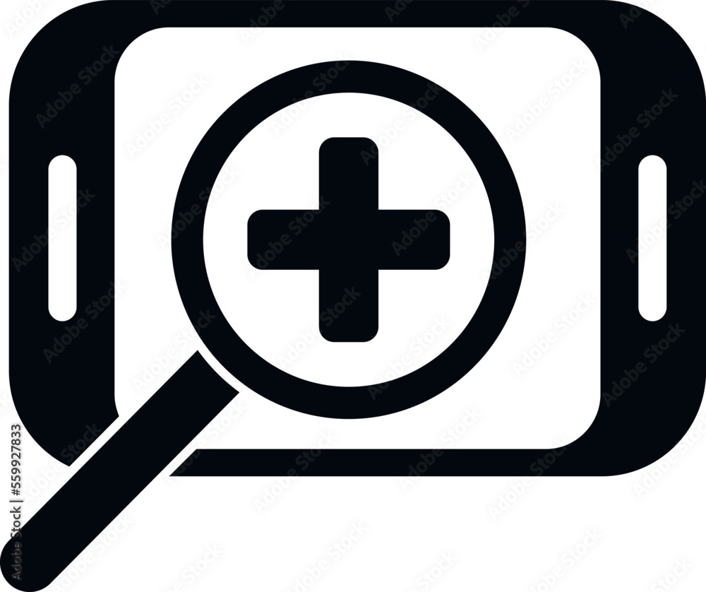 Medical smartphone card icon flat vector. Patient record. Computer electronic Medical smartphone card icon flat vector. Patient record. Computer electronic