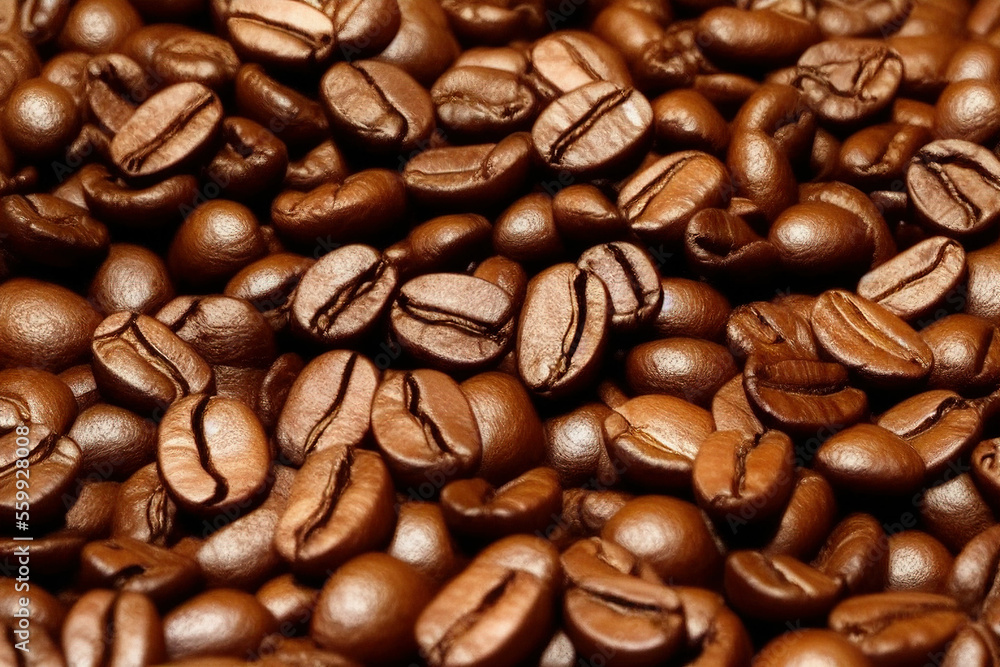 Roasted coffee beans background. IA Tehnology Roasted coffee beans background. IA Tehnology