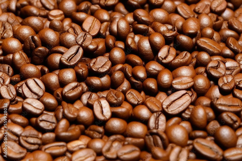 Roasted coffee beans background. IA Tehnology Roasted coffee beans background. IA Tehnology