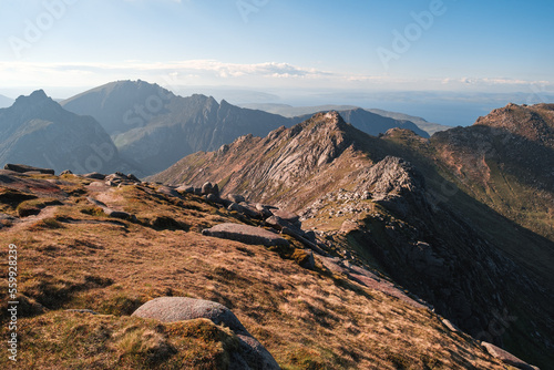 View from the summit of Goatfell on the Isle of Arran, Scotland