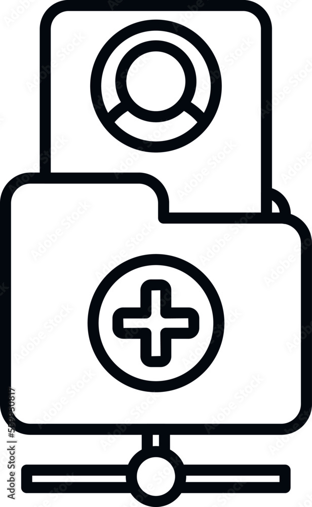 Clinic health folder icon outline vector. Doctor patient. Digital online Clinic health folder icon outline vector. Doctor patient. Digital online