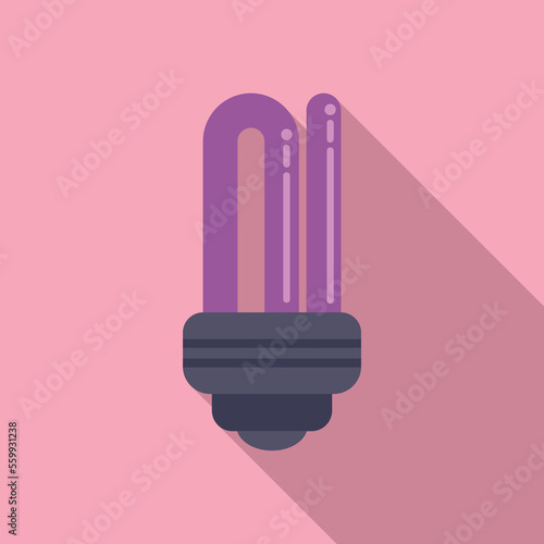 Ultraviolet lamp icon flat vector. Uv light. Clinic bacteria