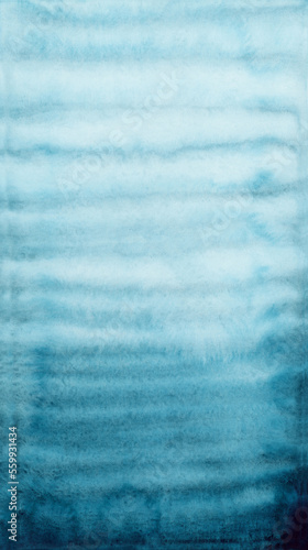Bright painted blue watercolor texture. Hand drawn background