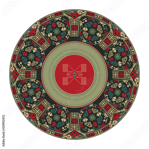Kilim round design element 4
