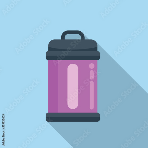 UV lamp cleaner icon flat vector. Ultraviolet disinfection. Air device