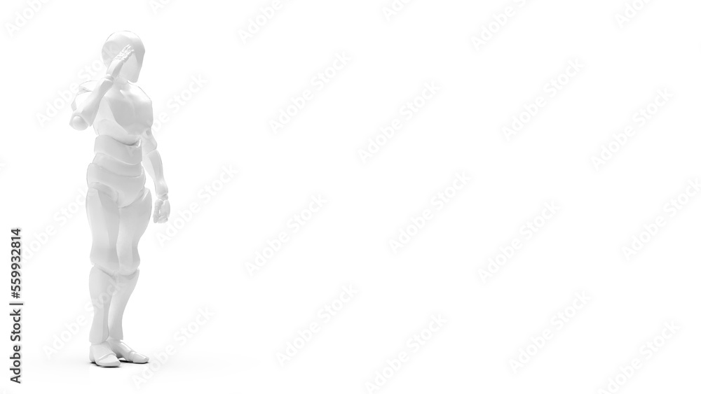 Detailed appearance of the white AI robot under white background. Concept 3D CG of automatic operation, optimization and block chain. PNG file format. Detailed appearance of the white AI robot under white background. Concept 3D CG of automatic operation, optimization and block chain. PNG file format.