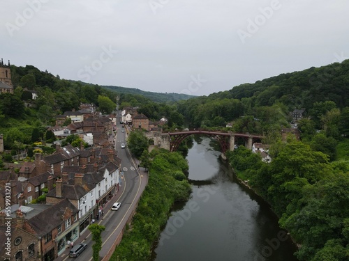 Wallpaper Mural Ironbridge Shropshire England Drone, Aerial, view from air, birds eye view, . Torontodigital.ca