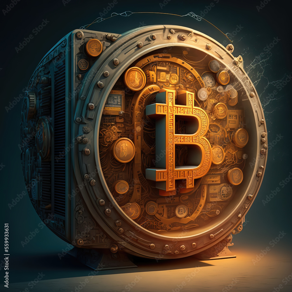 Fototapeta premium Bitcoin Security with Generative AI