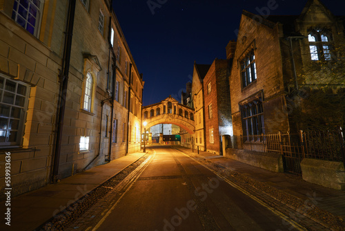 Hertford Bridge known as the Bridge of Sighs at New College Lane in Oxford, England