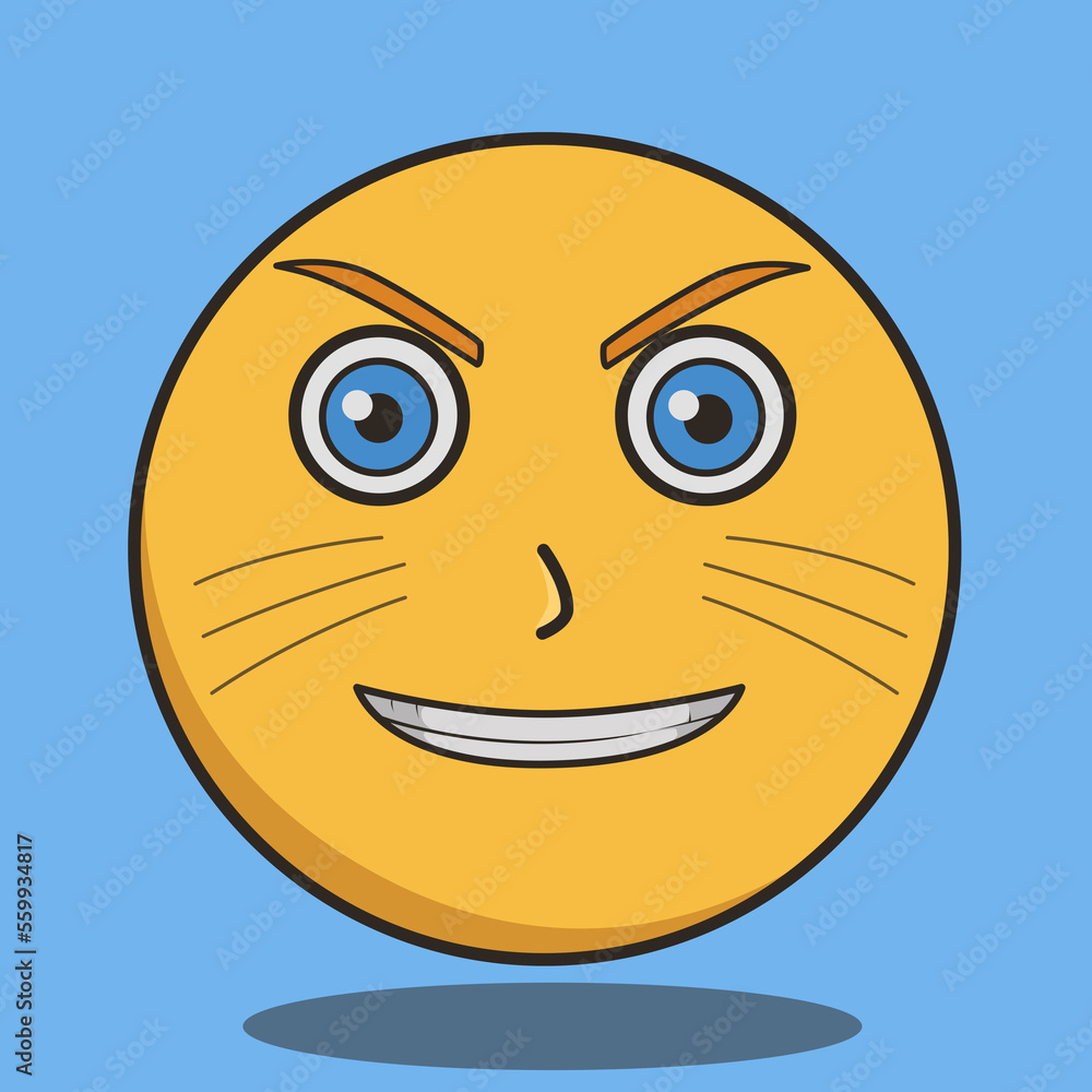 Fototapeta premium smiley face with smile and blue eyes