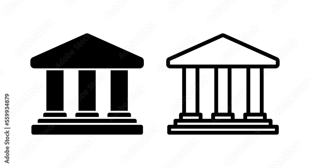 Bank icon vector illustration. Bank sign and symbol, museum, university