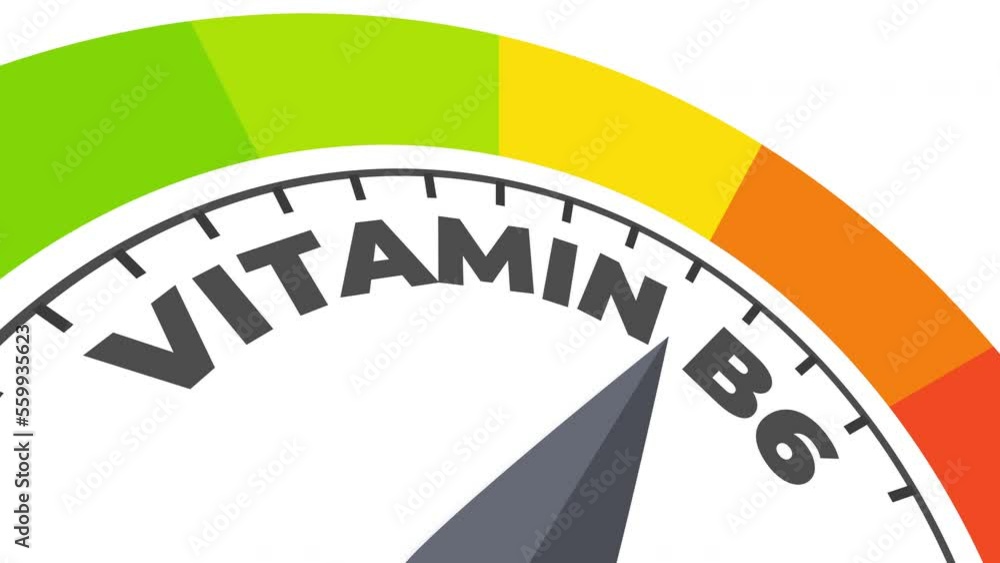vitamin B6 level measuring device animation.zoom effect.Infographic