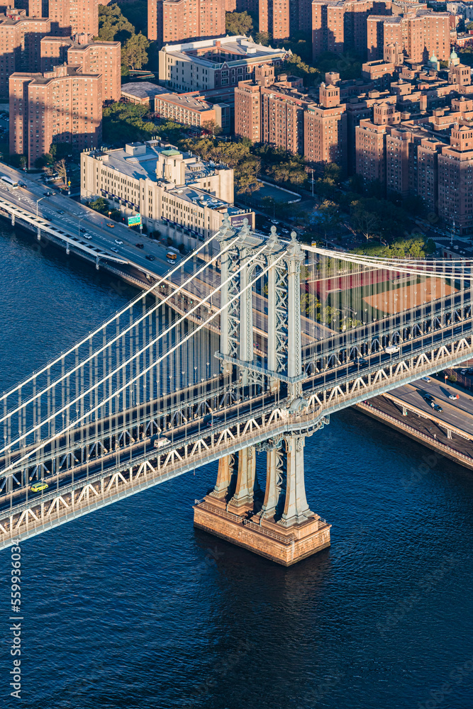 Manhattan Bridge East River Parkway New York City Aerial Photogr
