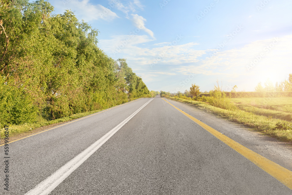 View of highway road in countryside