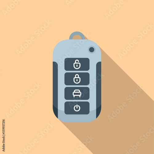 Business vehicle car key icon flat vector. Smart button. Lock service