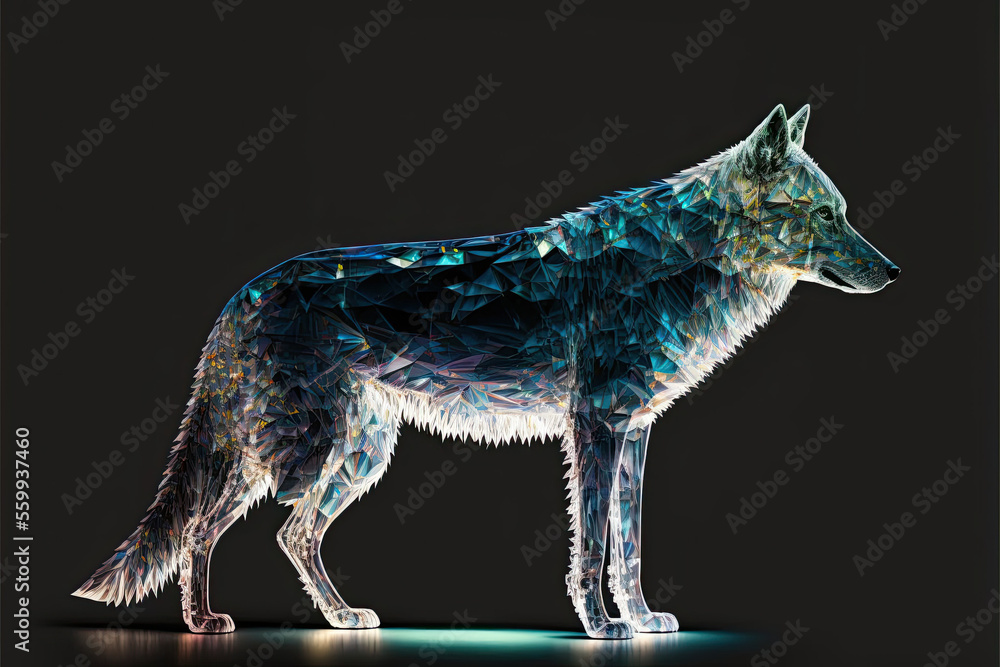 Crystal Wolf - AI Generated