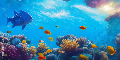 coral reef with fish © Elliot