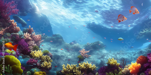 coral reef with fish