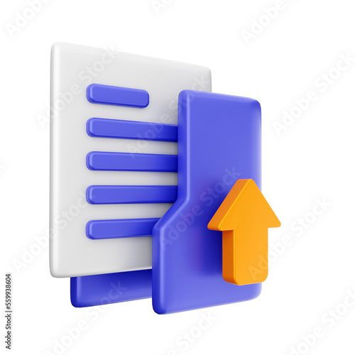 3d folder file icon illustration render