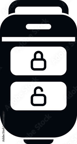 Service car key icon simple vector. Smart button. Lock unlock