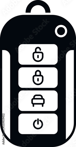 Lock smart key icon simple vector. Car remote. Unlock mobile
