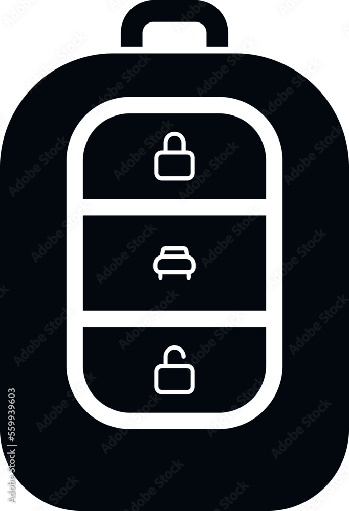 Alarm drive key icon simple vector. Car button. Mobile control