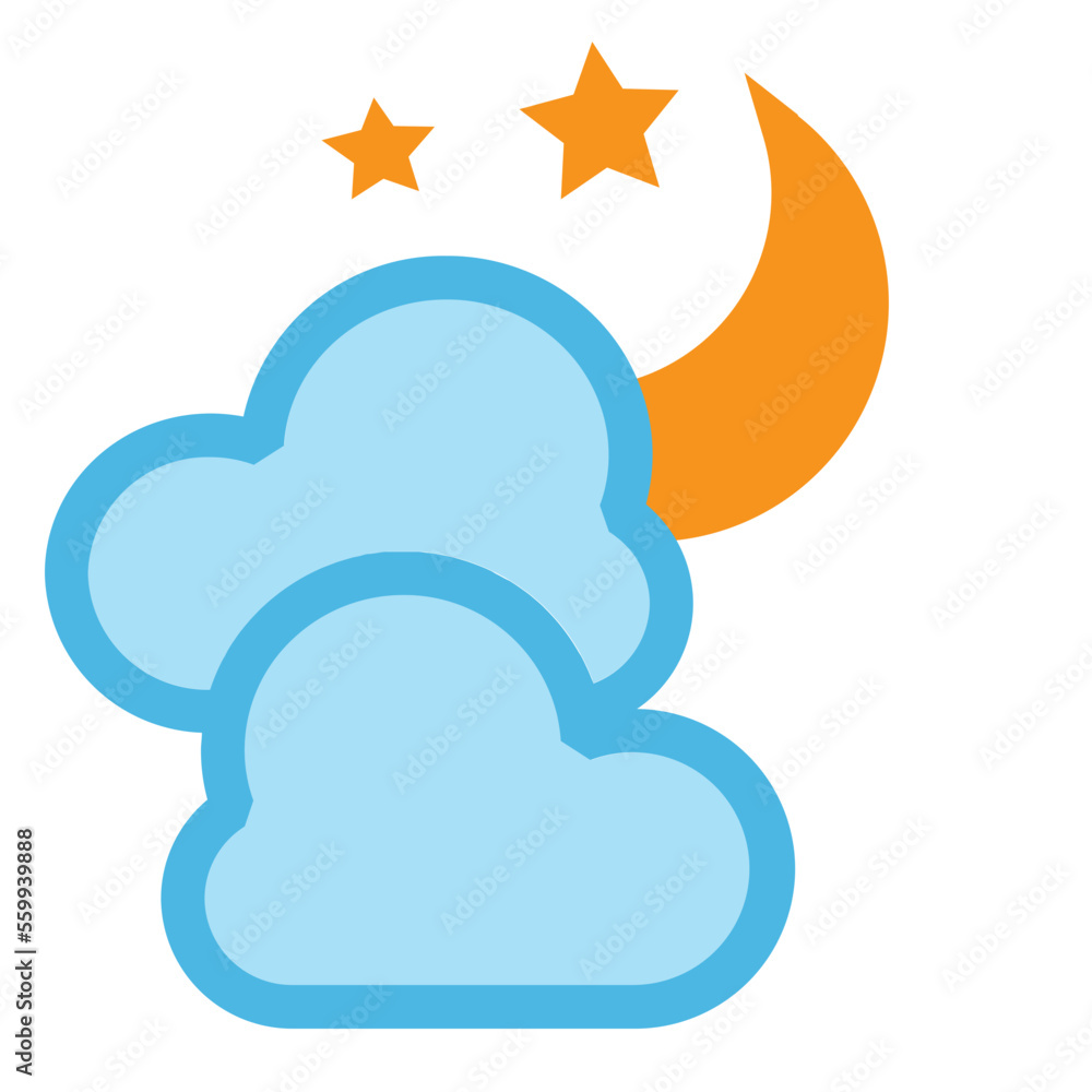 Obraz premium Cloudy Flat Icon