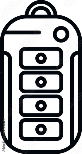 Service car key icon outline vector. Smart button. Lock unlock