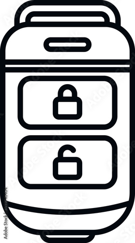 Mobile car key icon outline vector. Remote button. Lock service
