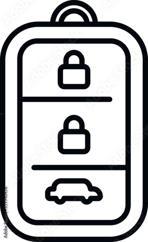Automobile car key icon outline vector. Smart remote button. Digital system