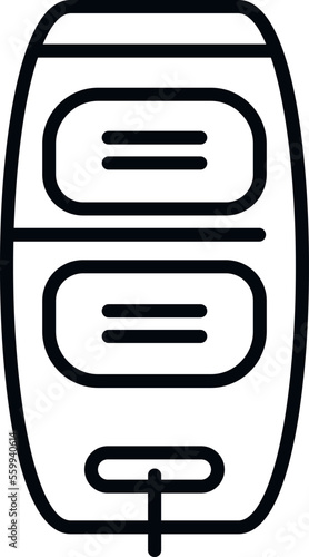 Alarm car key icon outline vector. Smart button. Remote lock