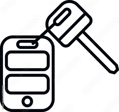 Drive car key icon outline vector. Remote button. Digital system
