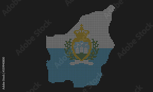 San Marino map flag with grunge texture in mosaic dot style. Abstract pixel vector illustration of a country map with halftone effect for infographic. 