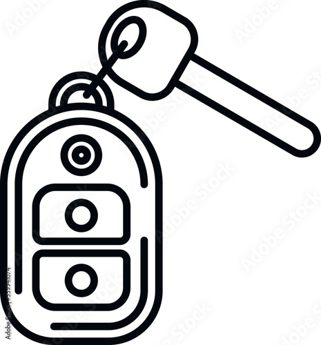 Control ride icon flat vector. Car smart button. Service unlock