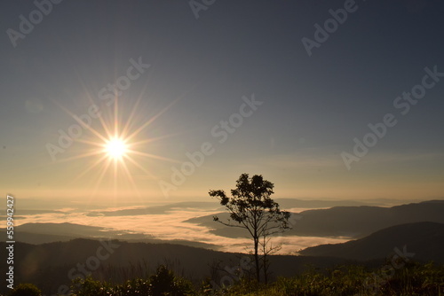 sunrise in the mountains