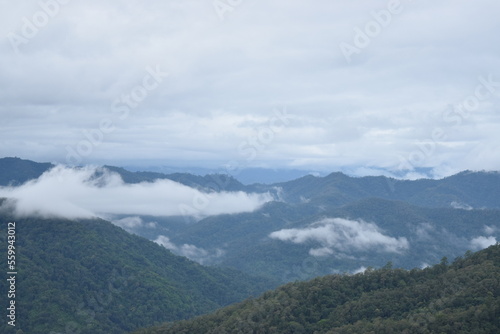 mountains and clouds