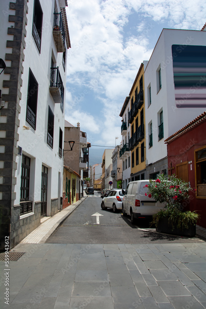 A street in the City  Puerto de la Cruz, Tenerife, Spain