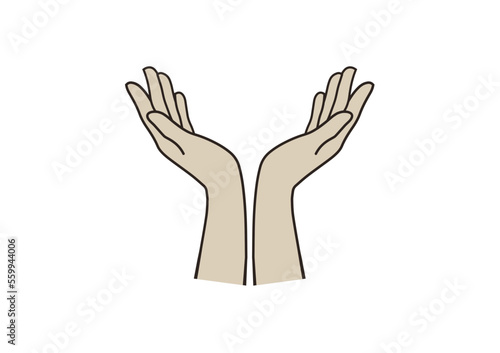 Two hands simple vector illustration