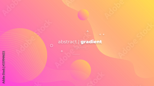 Abstract Modern Background with Motion Wave Lines Element and Orange Pink Purple Gradient Color
