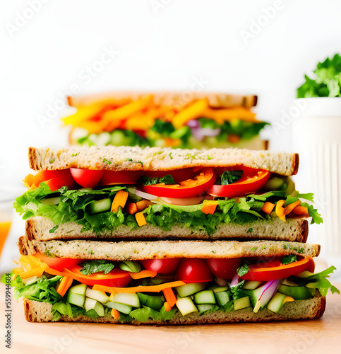 vegan veggie sandwich illustration 2