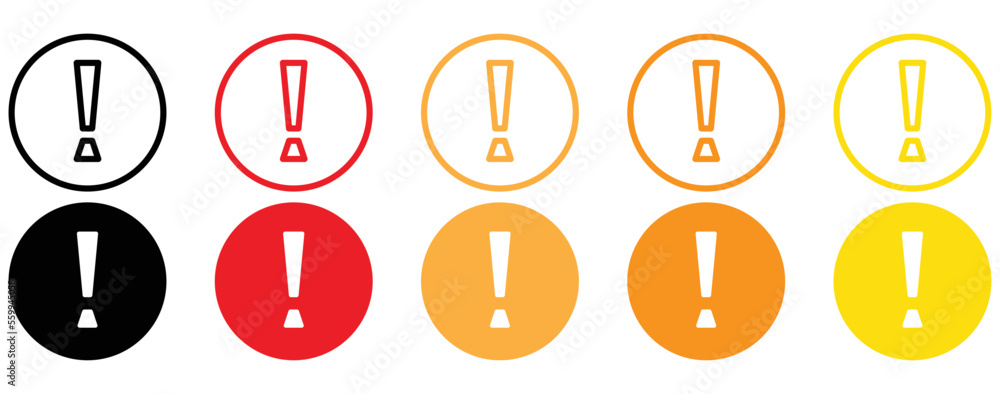 exclamation mark icon set. caution mark icon collections, vector illustration exclamation mark icon set. caution mark icon collections, vector illustration