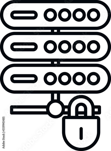 Secured server icon outline vector. Cipher data. Lock code