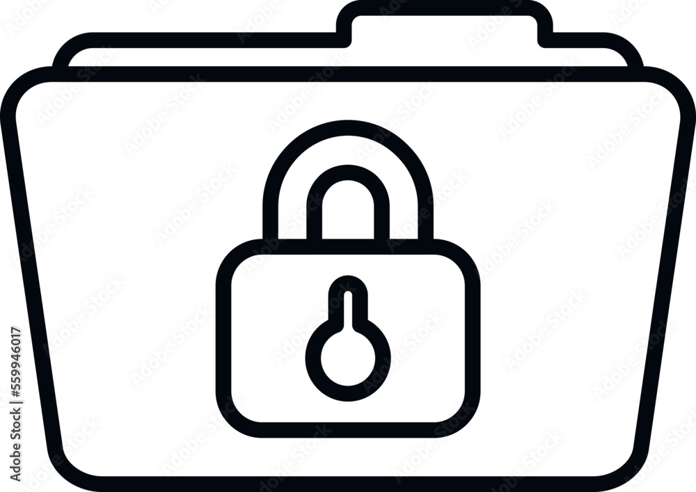 Lock folder icon outline vector. Cipher data. Code logo Lock folder icon outline vector. Cipher data. Code logo
