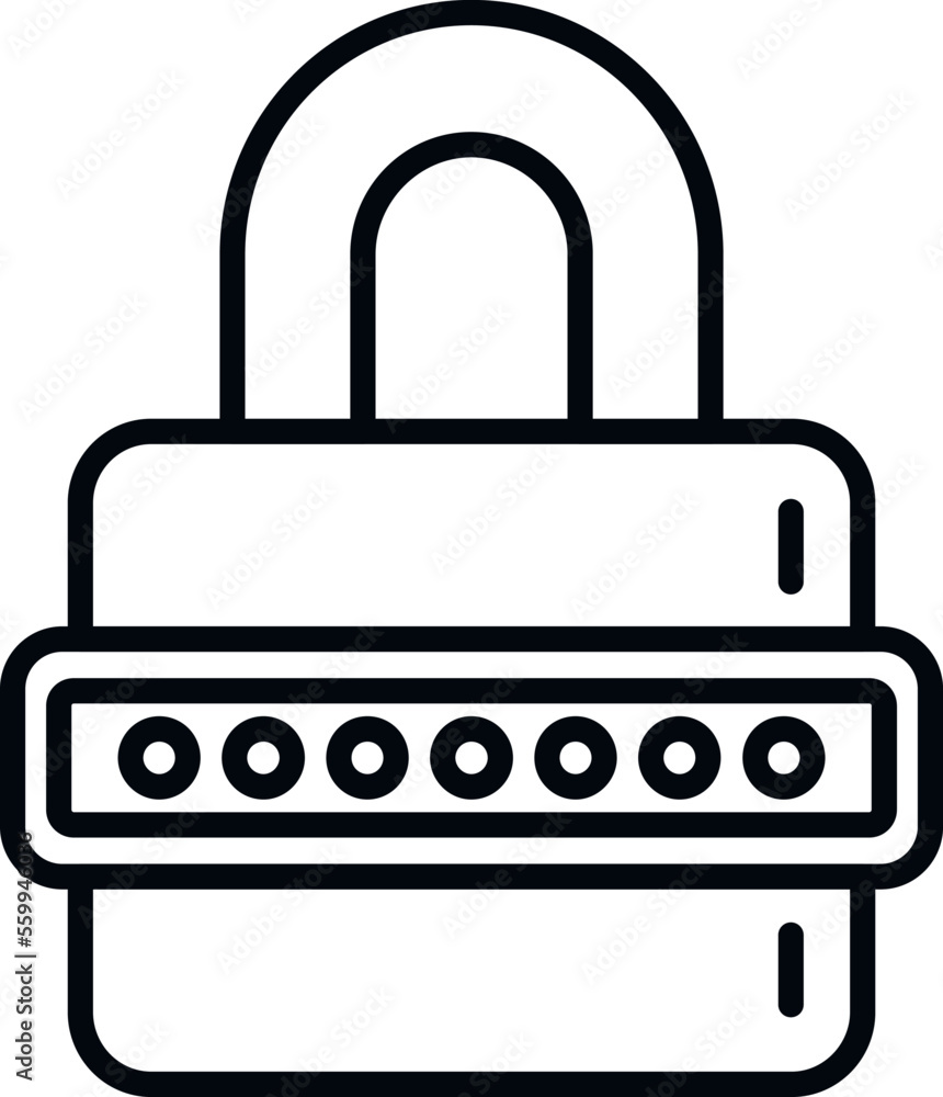 Code padlock icon outline vector. Cipher data. Lock security Code padlock icon outline vector. Cipher data. Lock security