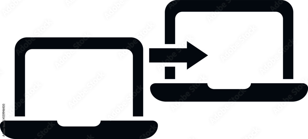 Laptop backup icon simple vector. Data cloud. Storage file Laptop backup icon simple vector. Data cloud. Storage file