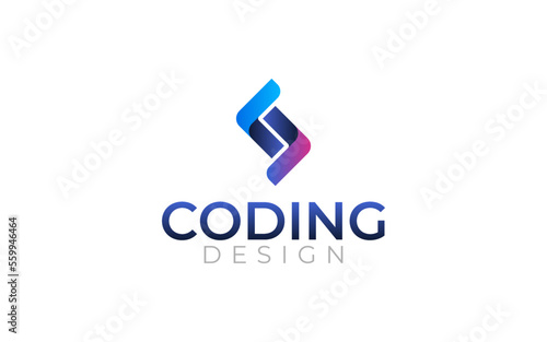 Illustration vector graphic of a coding, programmer, Coder Company logo design template