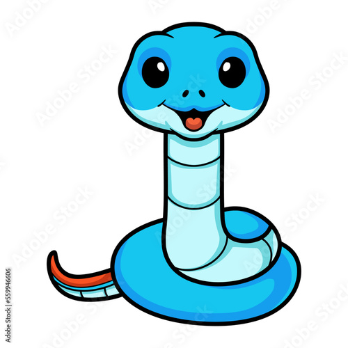 Cute blue snake viper cartoon