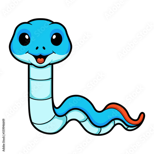 Cute blue snake viper cartoon